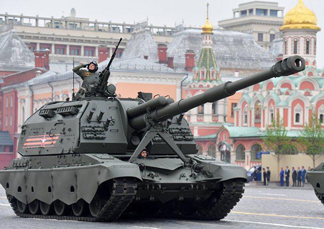 Systeme der russischen Artillerie auf der Militärparade